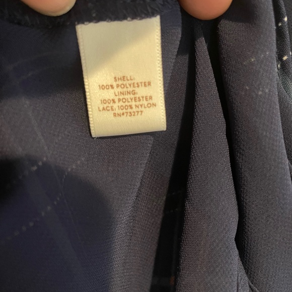 Lauren Conrad women’s blue line layered chiffon blouse - Picture 6 of 6